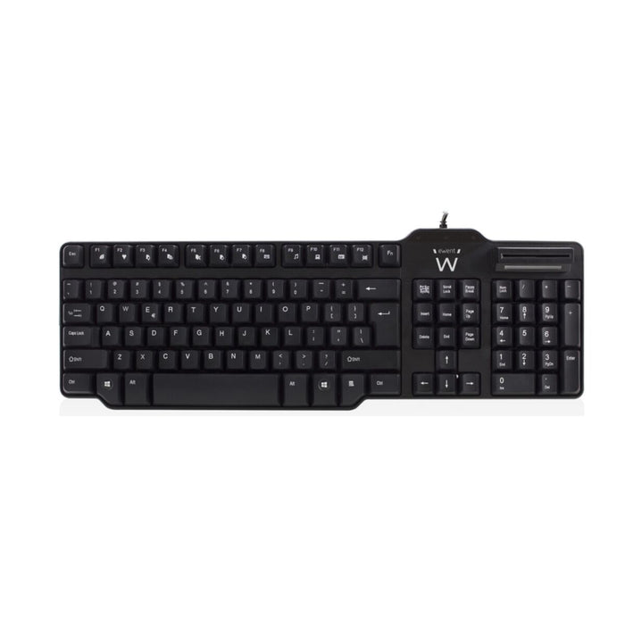 Tastatură cu Cititor Ewent EW3252 DNI Negru Qwerty Spaniolă QWERTY
