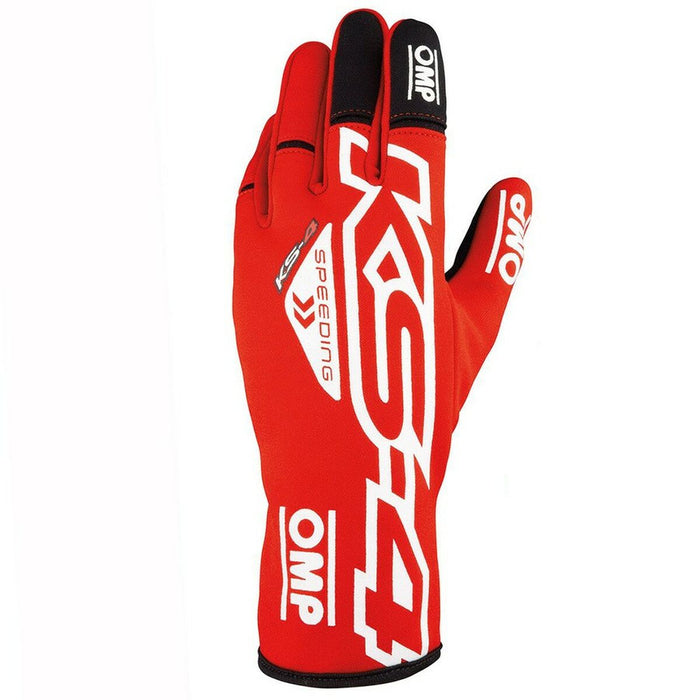 Karting Gloves OMP KS-4 Roșu Alb XL