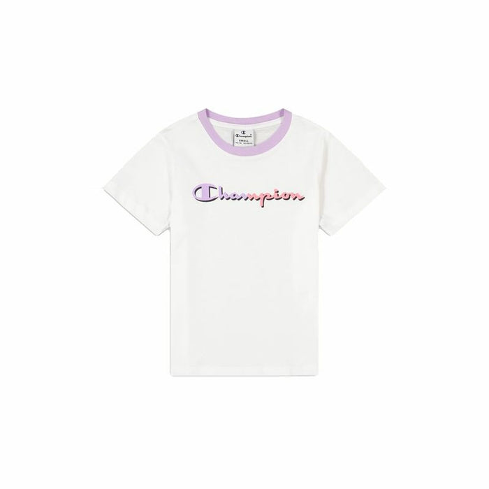 Tricou cu Mânecă Scurtă pentru Copii Champion Crewneck Alb