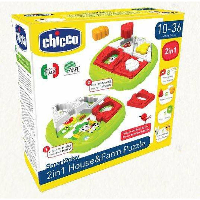 Puzzle 3D Chicco House & Farm 2 în 1 18 Piese 23,2 x 3,7 x 23,2 cm