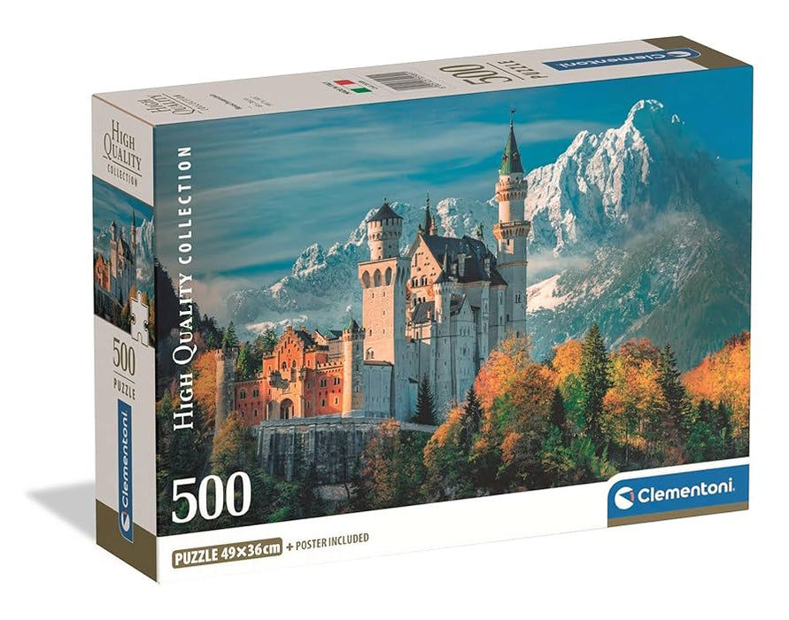 Puzzle Clementoni, colecția Compact, Neuschwanstein Castle, 500 piese, 49 × 36 cm
