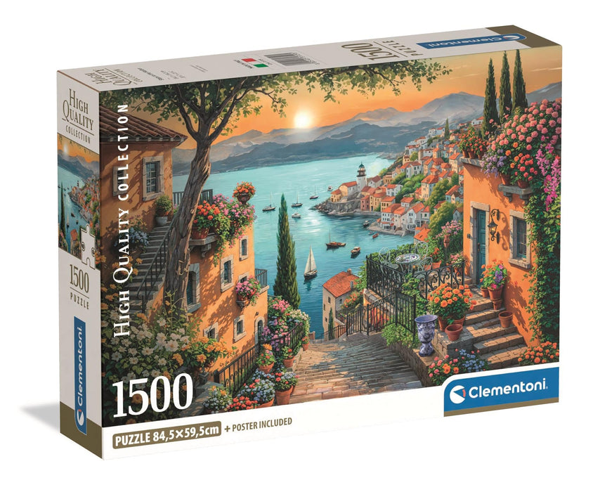 Puzzle Clementoni Compact, Italian Sight, 1500 piese, 84,5 × 59,5 cm