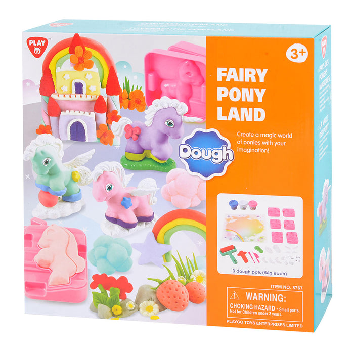 Set de plastilină PlayGo Fairy Pony Land, 3 recipiente a câte 56 g, 3+ ani