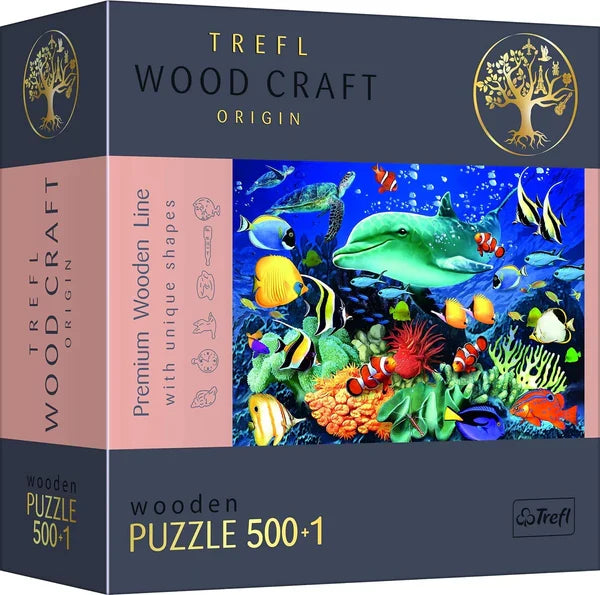 Puzzle din lemn Trefl Wood Craft Origin, Viața din adâncuri, 500+1 piese