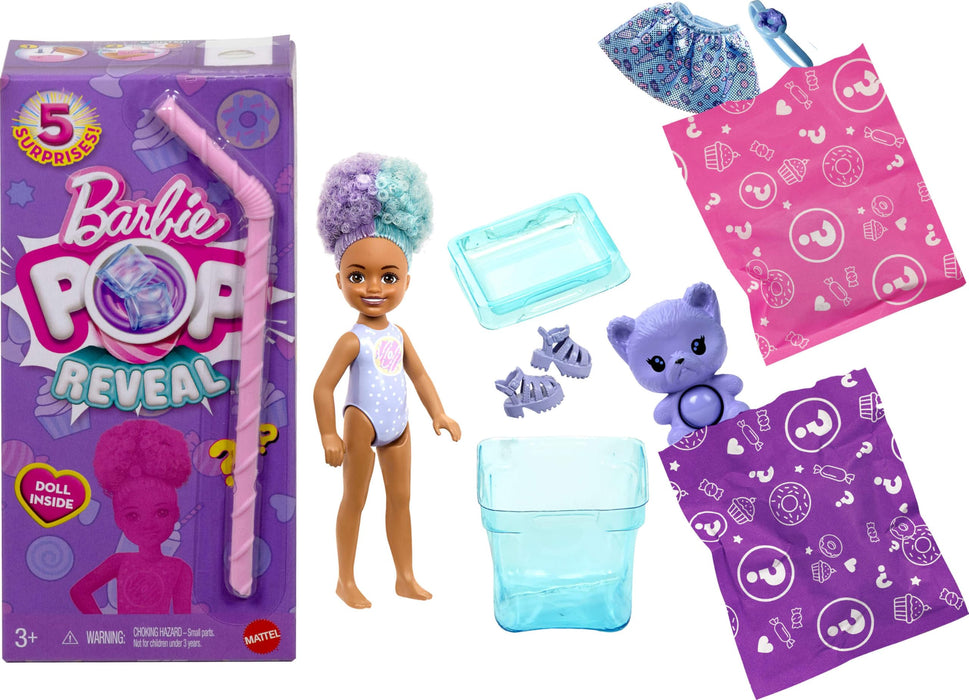 Păpușă Mattel Barbie Chelsea Pop Reveal, 5 surprize, 3+ ani