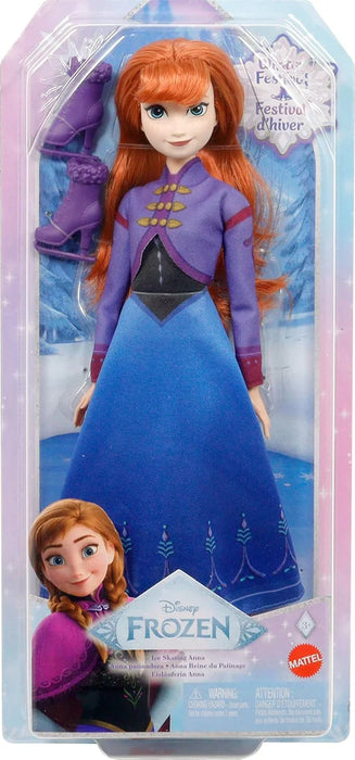 Păpușă Mattel Disney Frozen, Anna patinatoare, patine incluse, 3+ ani