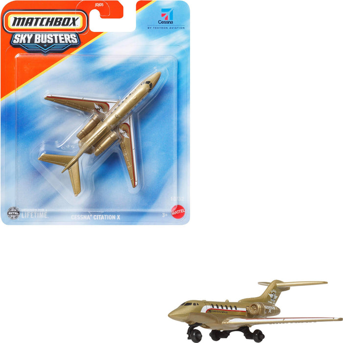 Avion de jucărie Mattel Matchbox Sky Busters, Cessna Citation X, scara 1:64, 3+ ani