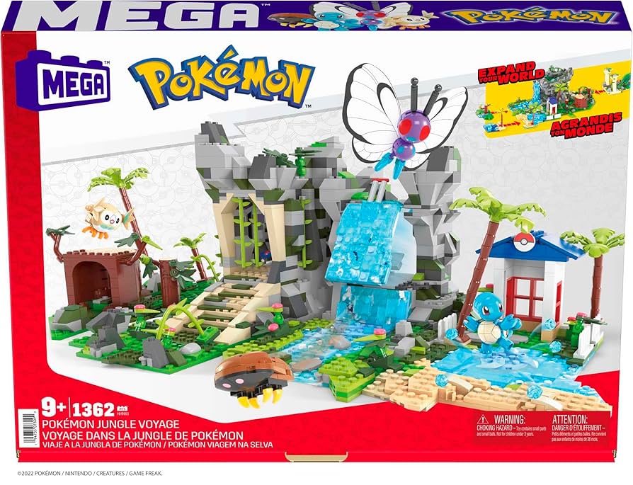 Set de construcție Mattel Mega Construx Pokémon Jungle Ruins, 1362 piese, 9+ ani