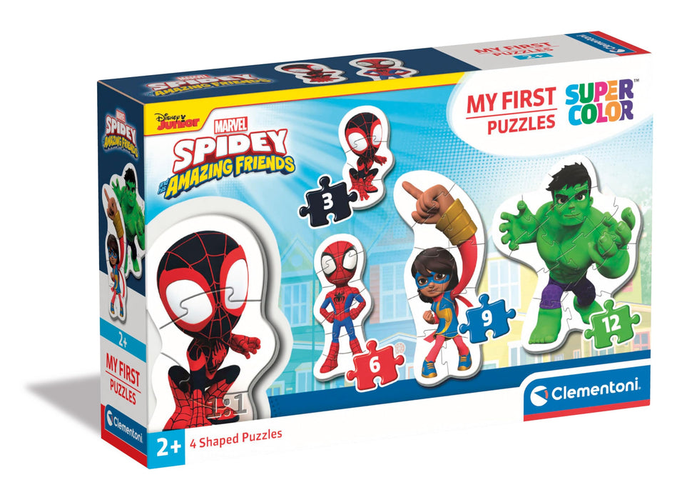 Puzzle Clementoni, Spidey and His Amazing Friends, 4 puzzle-uri, 3–12 piese, 2+ ani