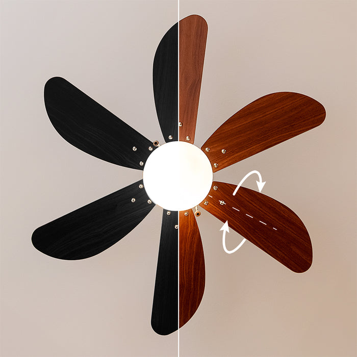 Ventilator de tavan cu lumină Cecotec EnergySilence Aero 365 Black&Wood, 50 W, diametru 92 cm, 3 trepte