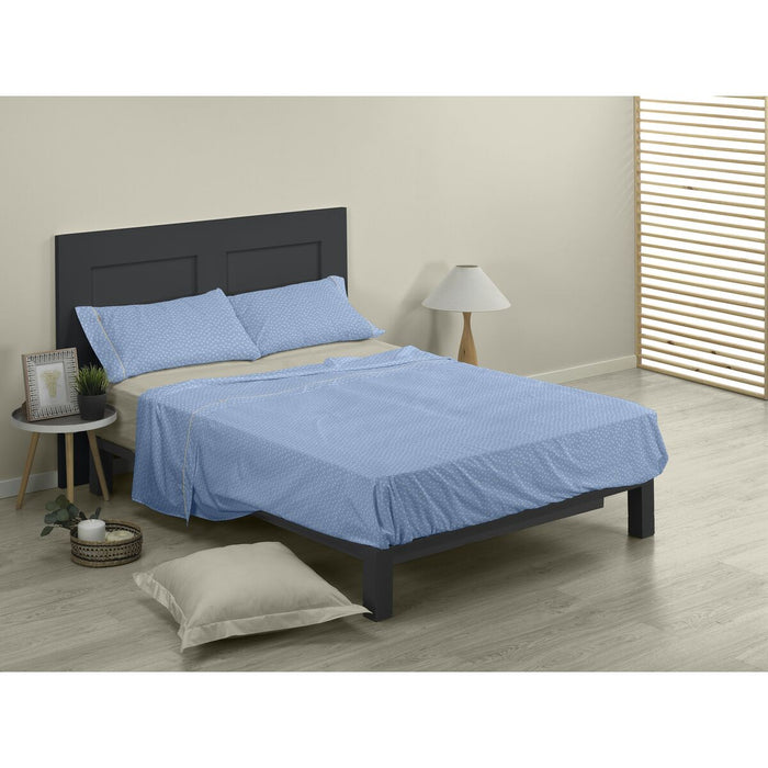 Set de foi Alexandra House Living Estelia Albastru Pat 160 4 Piese