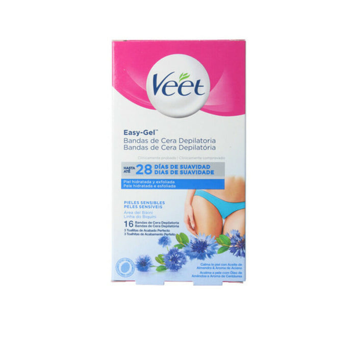 Ceară Epilatoare pentru Corp Veet Bandas De Cera Piele sensibilă (16 Unități)