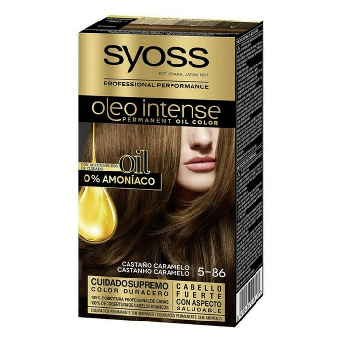 Vopsea Permanentă   Syoss Olio Intense Fără amoniac Nº 5,86 Castaniu Karamelinė