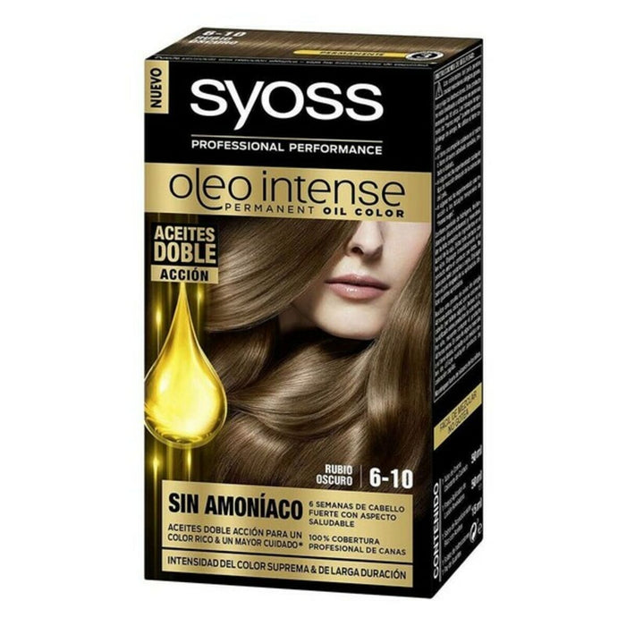 Vopsea Permanentă   Syoss Olio Intense Fără amoniac Nº 6,10 Blond Închis