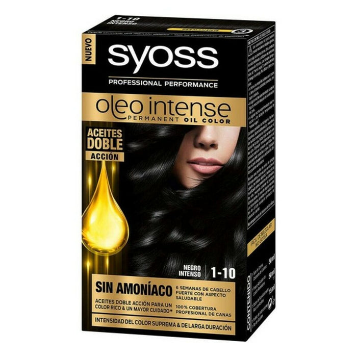 Vopsea Permanentă   Syoss Olio Intense Fără amoniac Nº 1,10 Negru Intensă