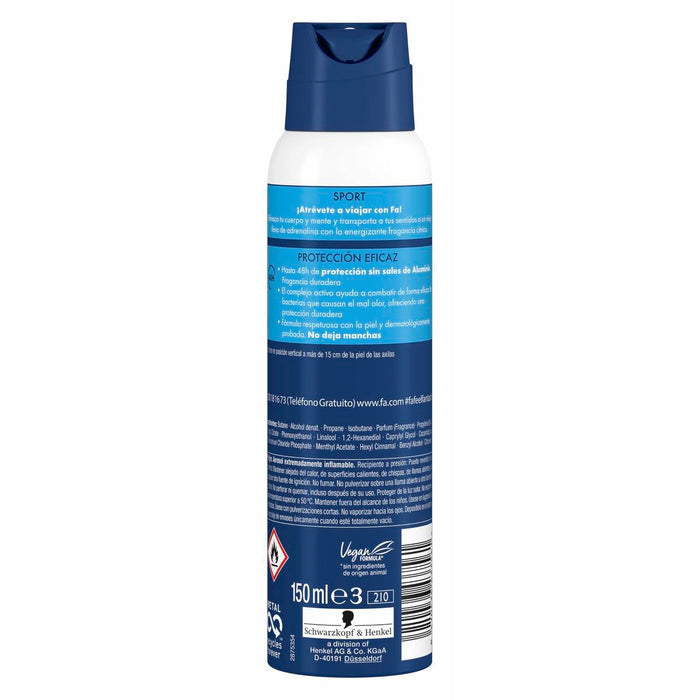 Deodorant Spray Invizibil Anti-pete Fa Sport 150 ml