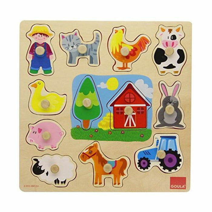 Puzzle pentru Copii din Lemn Goula 53025 (12 pcs)
