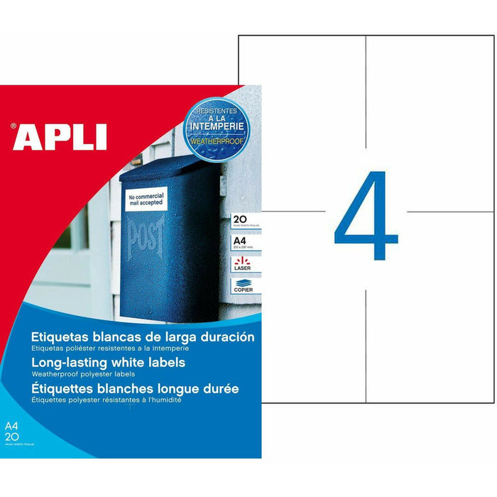 Etichete autoadezive Apli 01227 105 x 148 mm Alb