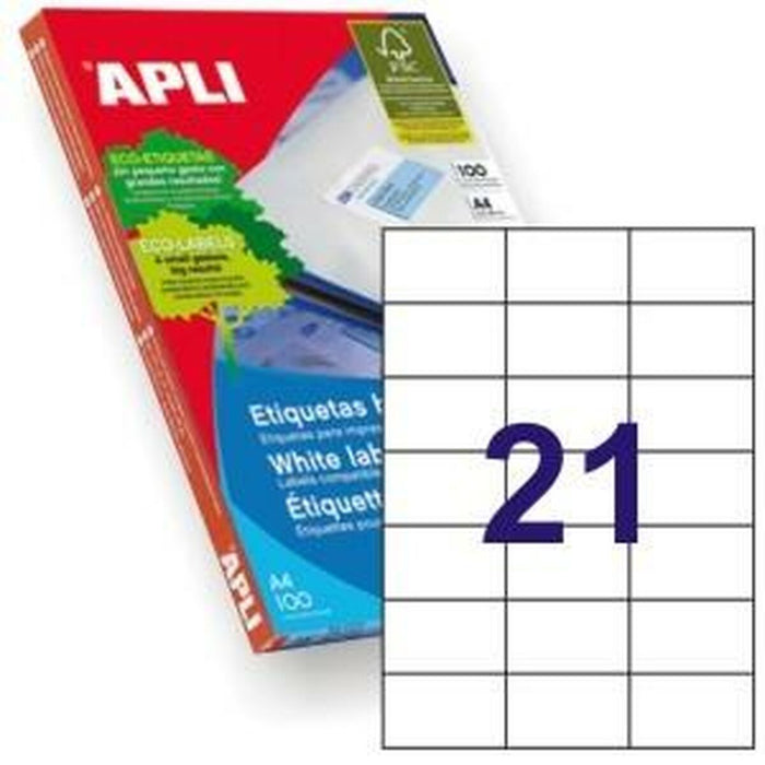 Etichete autoadezive Apli 1276 100 Frunze 70 x 42,4 mm Alb