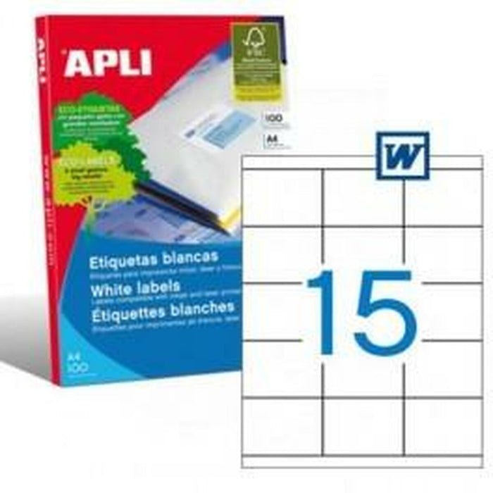 Adezivi/etichete Apli 581295 100 Frunze 70 x 50,8 mm Hârtie 100 Piese