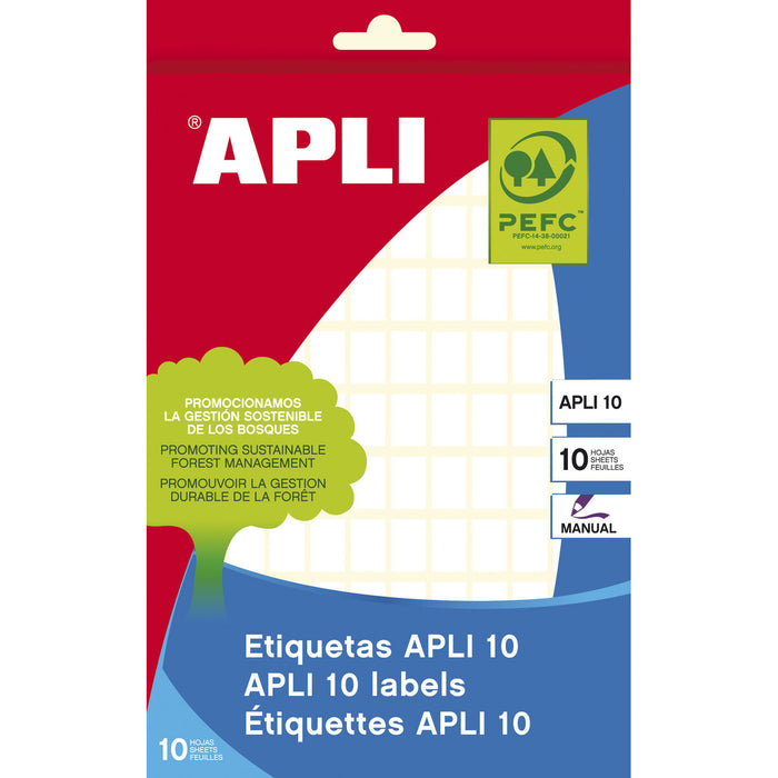 Etichete autoadezive Apli Alb 10 Frunze 8 x 12 mm (10 Unități)