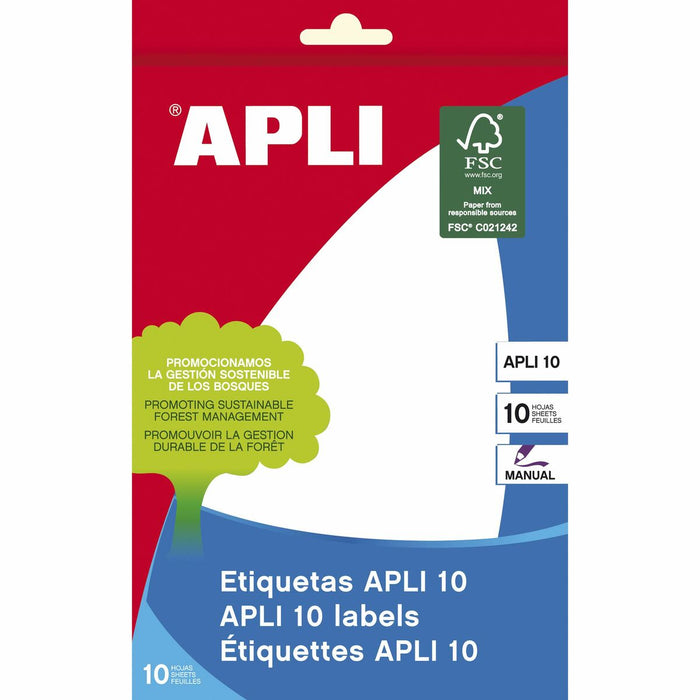 Etichete autoadezive Apli Alb Hârtie 10 Frunze 105 x 149 mm (10 Unități)