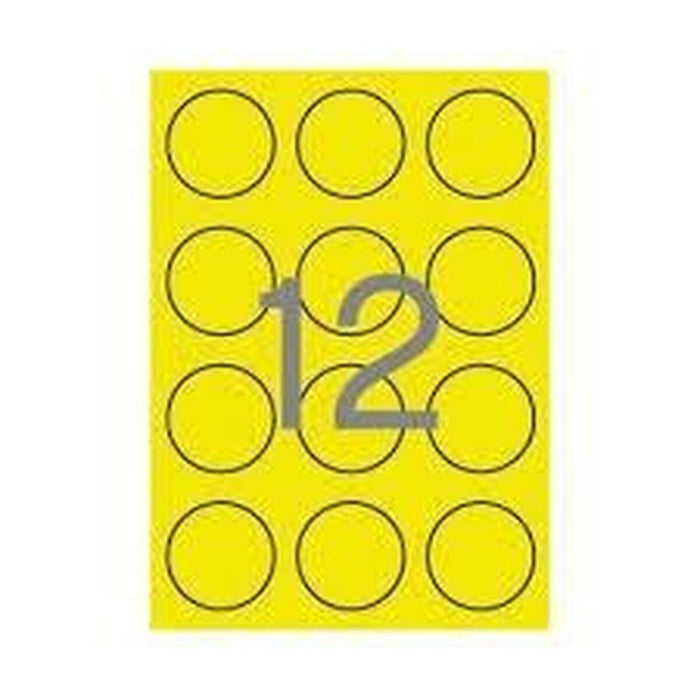 Etichete pentru Imprimantă Apli Circular Galben Rotund ø 60 mm