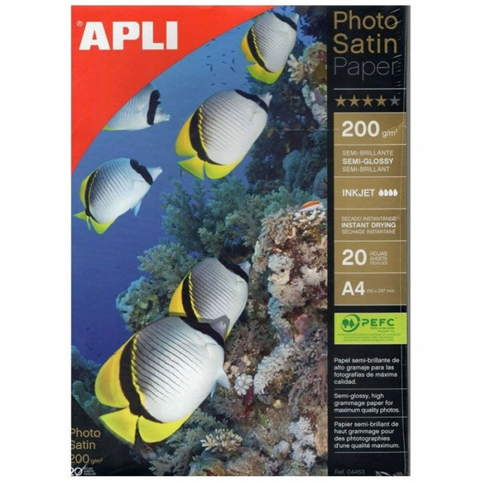 Hârtie Fotografică Lucioasă Apli 04453 A4 20 Frunze (20 Unități)