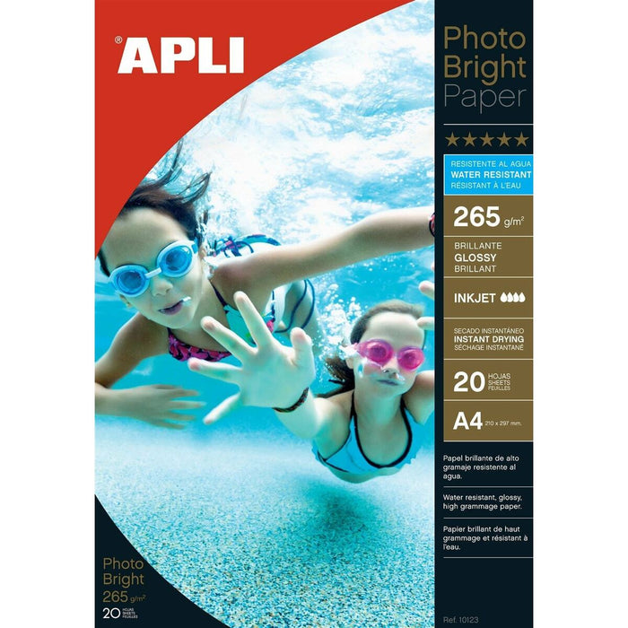 Hârtie Fotografică Lucioasă Apli Photobright Inkjet A4 100 Frunze 20 Frunze