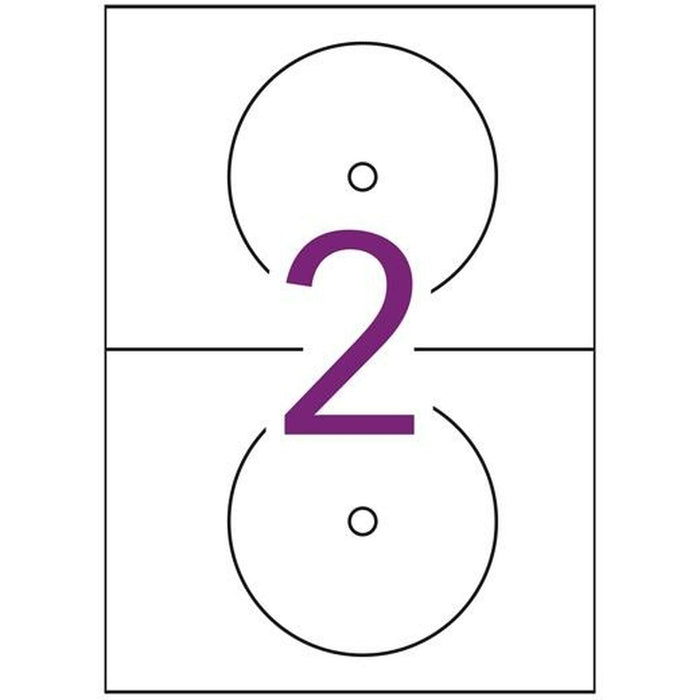Etichete pentru Imprimantă Apli 10601 Circular CD/DVD Alb 25 Frunze Ø 117 mm