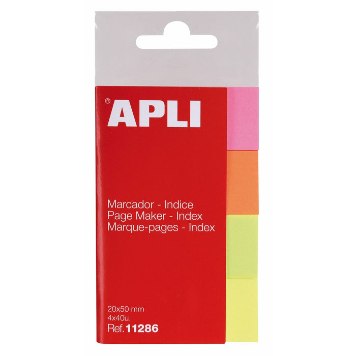 Semn de carte Apli Multicolor 160 Frunze 50 x 20 mm (12 Unități)
