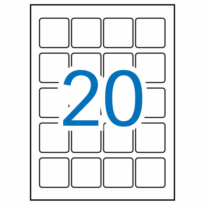 Etichete pentru Imprimantă Apli 45 x 45 mm 20 Frunze A4 Alb 210 x 297 mm