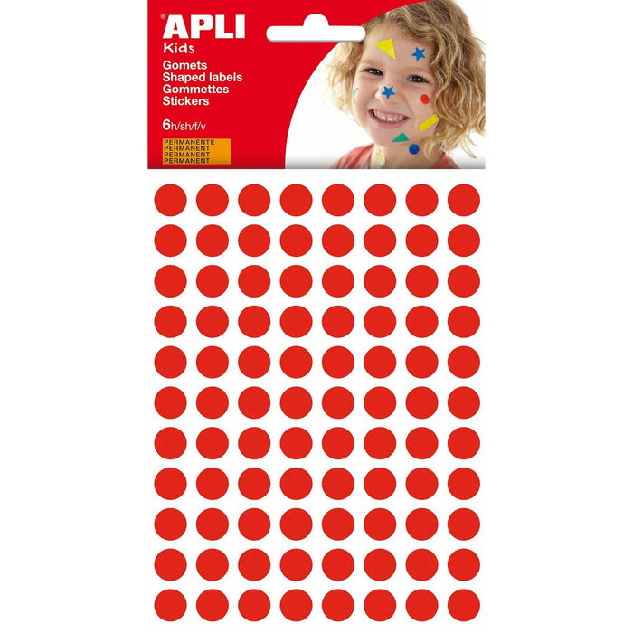 Autocolante Apli Kids Gomets Roșu Rotund (1 Piese) (10 Unități)