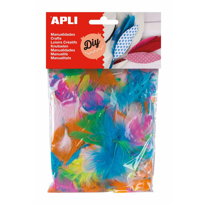 Materiale pentru artizanat Apli Pene Multicolor 14 g (5 Unități)