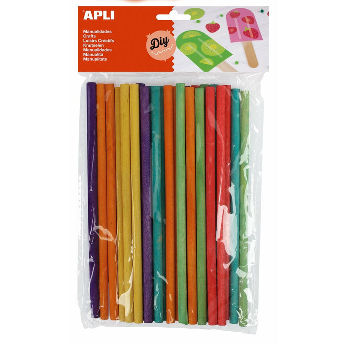 Materiale pentru artizanat Apli Bastoane/ Bețe Multicolor Lemn (5 Unități)