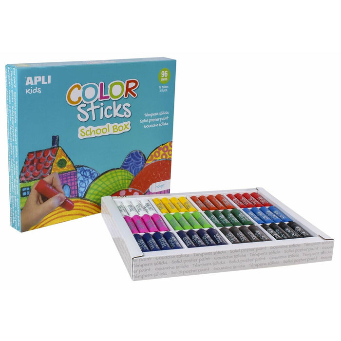 Vopsele tempera solide Apli Multicolor 96 Piese