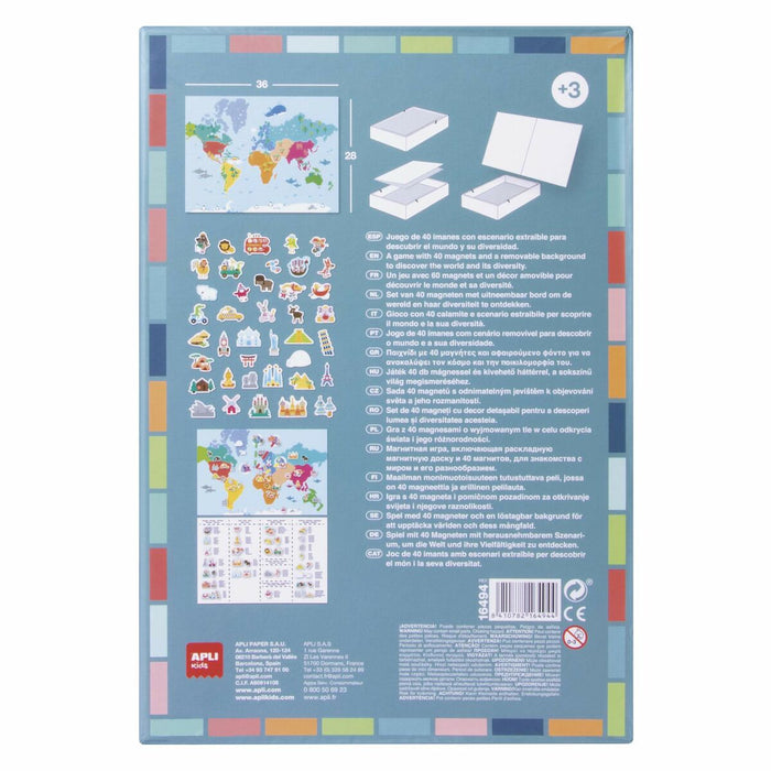Joc Magnetic Apli World Map Multicolor
