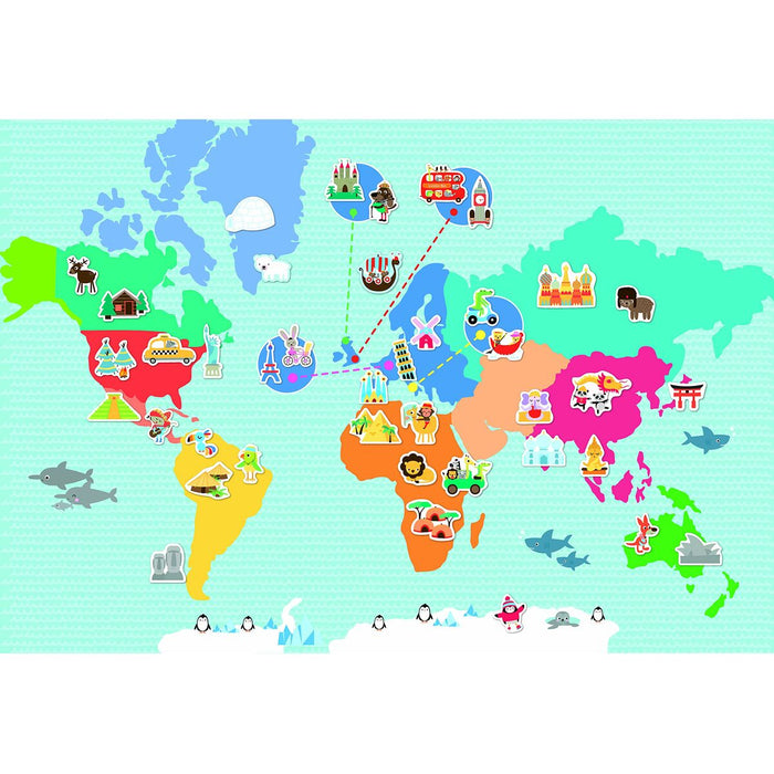Joc Magnetic Apli World Map Multicolor