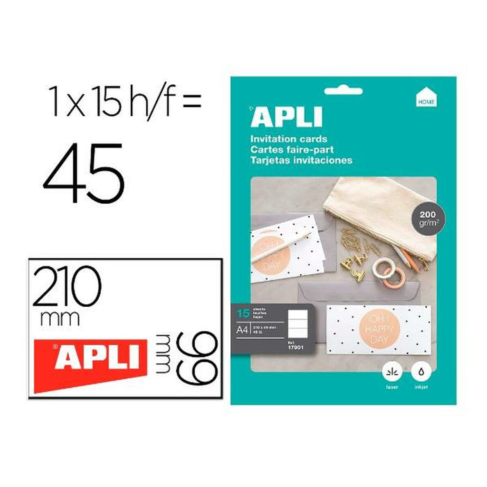 Business cards Apli 17901 210 x 99 mm