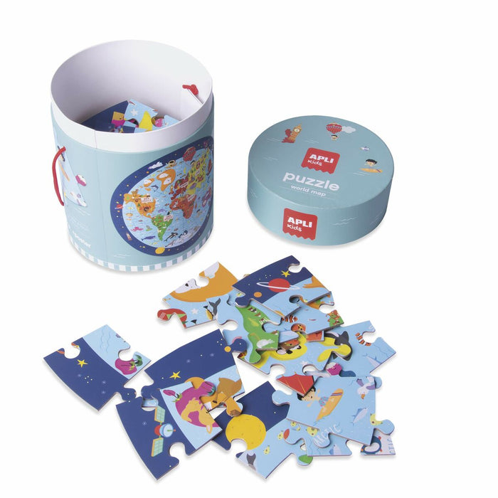 Puzzle Apli World Map Circular 48 Piese 50 cm