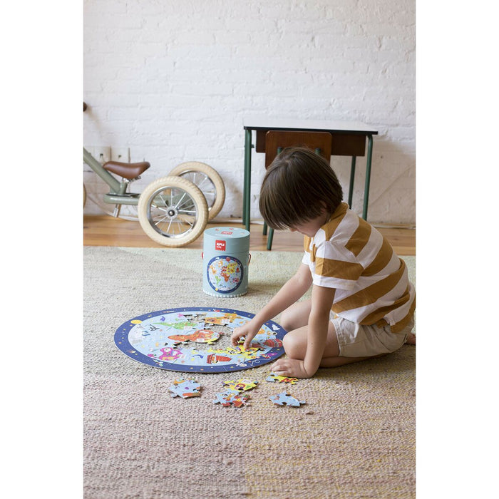 Puzzle Apli World Map Circular 48 Piese 50 cm