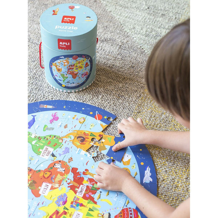 Puzzle Apli World Map Circular 48 Piese 50 cm