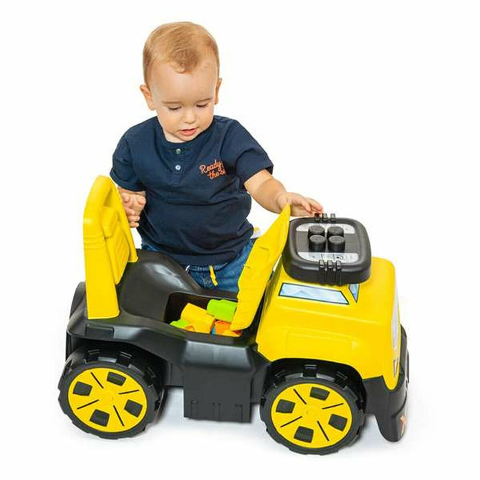 Mașină-Premergător Moltó 3x1 Wheels & Blocks Galben 89 cm 10 Piese