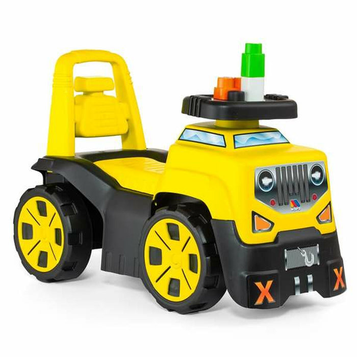 Mașină-Premergător Moltó 3x1 Wheels & Blocks Galben 89 cm 10 Piese