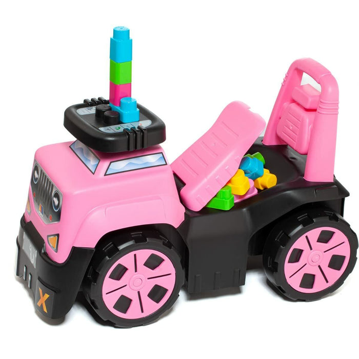 Mașină-Premergător Moltó 3x1 Wheels & Blocks 10 Piese 89 cm Roz