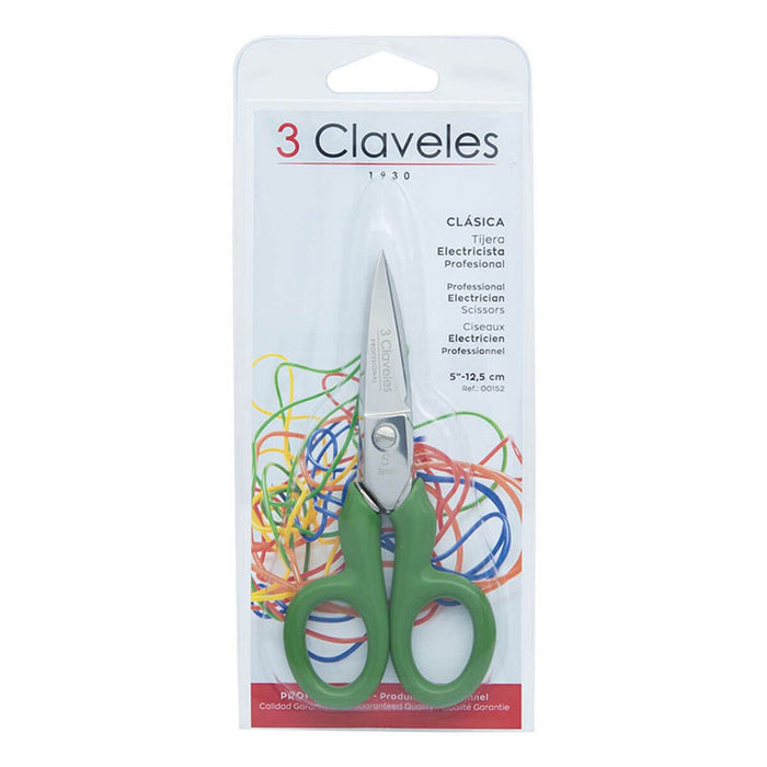 Foarfece pentru electrician 3 Claveles 5" Oțel inoxidabil 12,7 cm drept