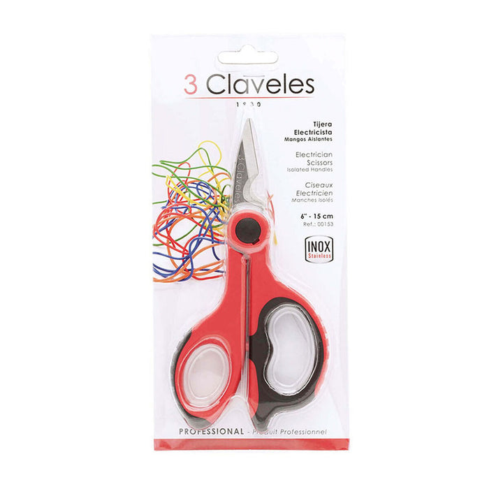 Foarfece pentru electrician 3 Claveles 6" 14 cm Oțel inoxidabil drept