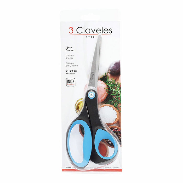 Foarfece de Bucătărie 3 Claveles 8" Oțel inoxidabil Albastru