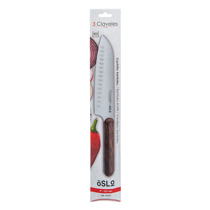 Cuțit Santoku 3 Claveles Oslo Oțel inoxidabil 17,5 cm