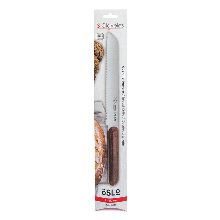 Cuțit pentru pâine 3 Claveles Oslo Oțel inoxidabil 20 cm